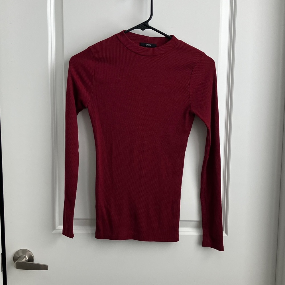 Chic Long Sleeve Red Top